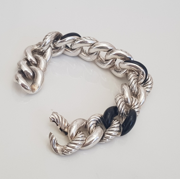 David Yurman Belmont Curb Link Bracelet With Black - Picture 4 of 16